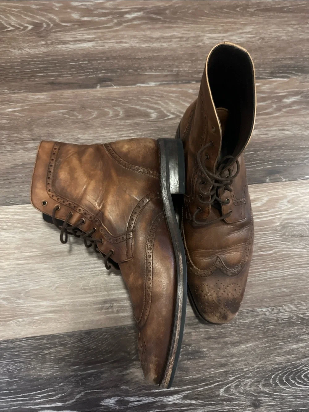 Thursday Boot Company Brown Wingtip Leather Boots